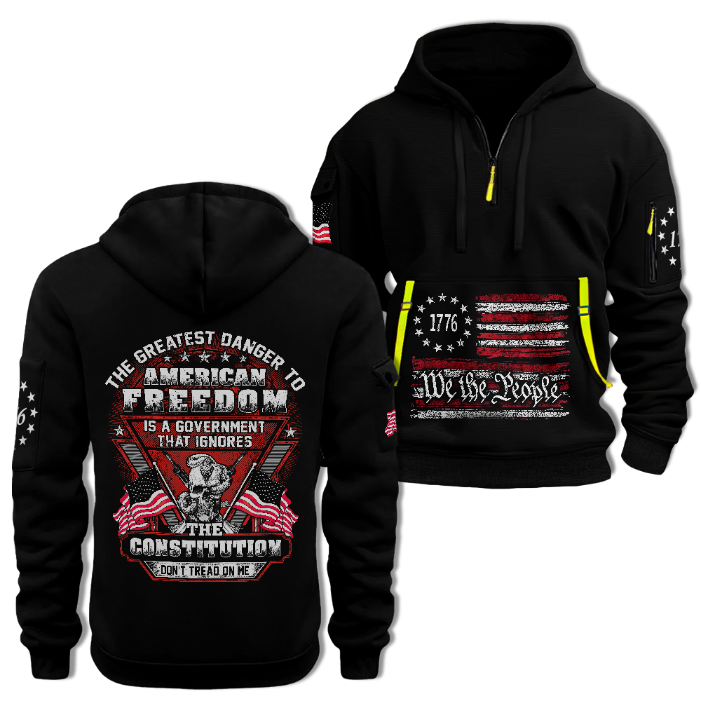 The Greatest Danger To American Freedom Quarter Zip Hoodie