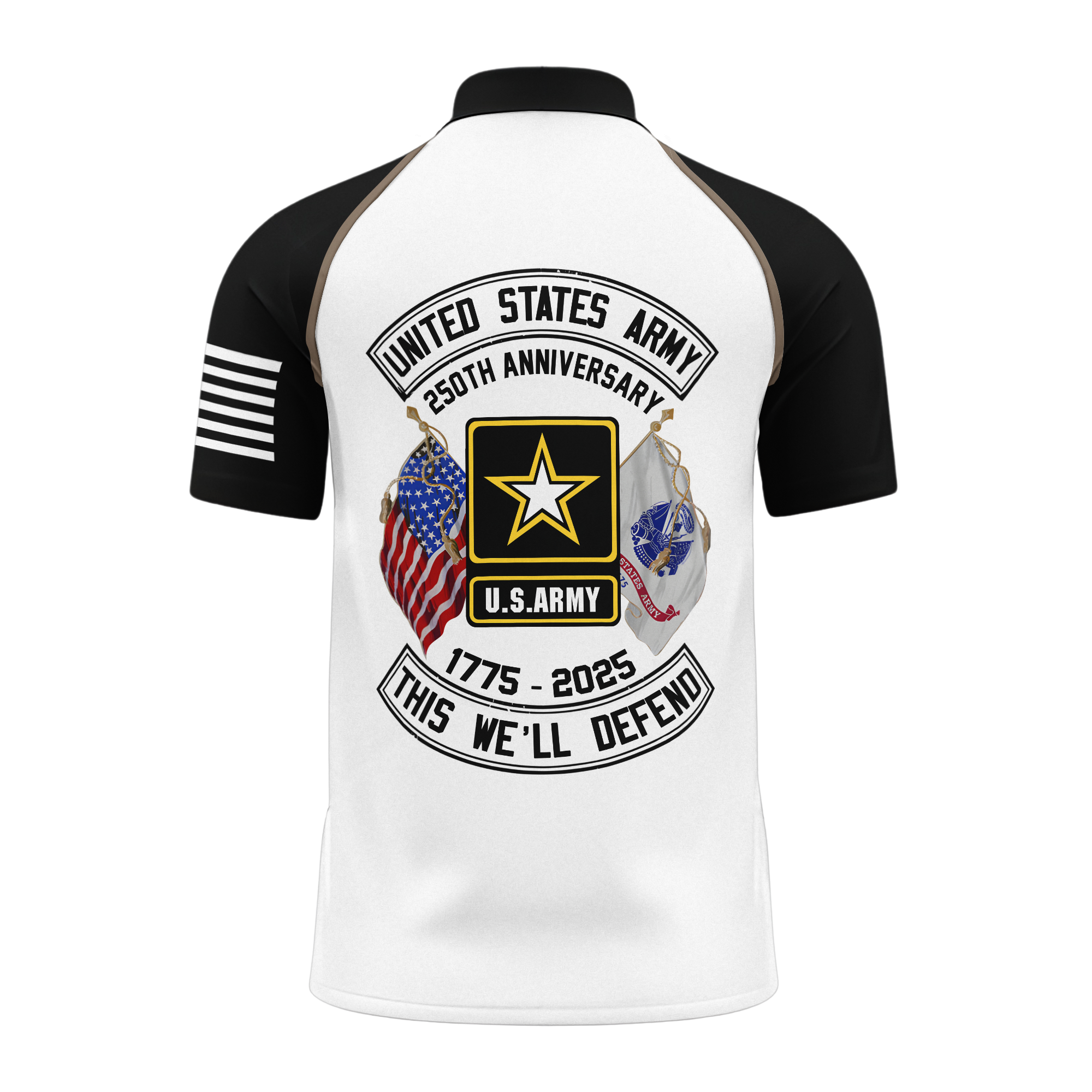 Army 250th Anniversary Raglan Zip Polo Shirt