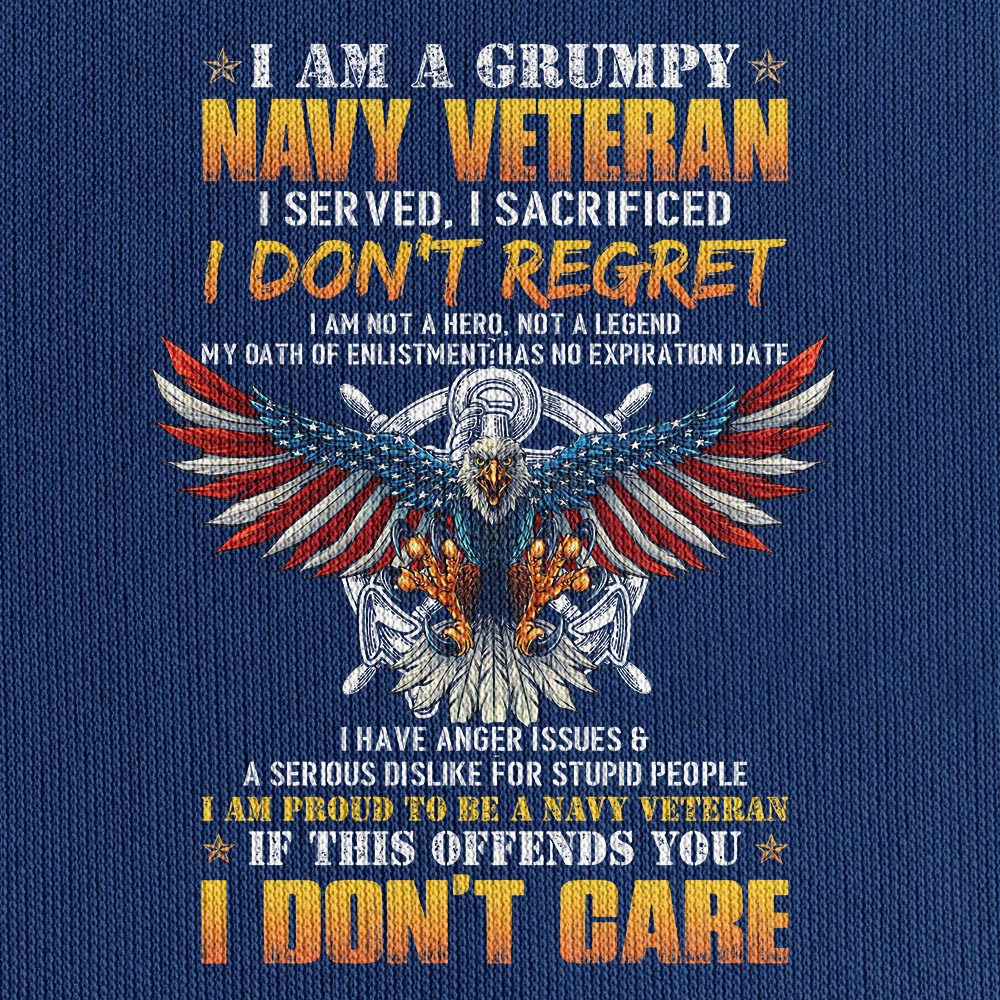 I'm A Grumpy Navy Veteran Quarter Zip Hoodie