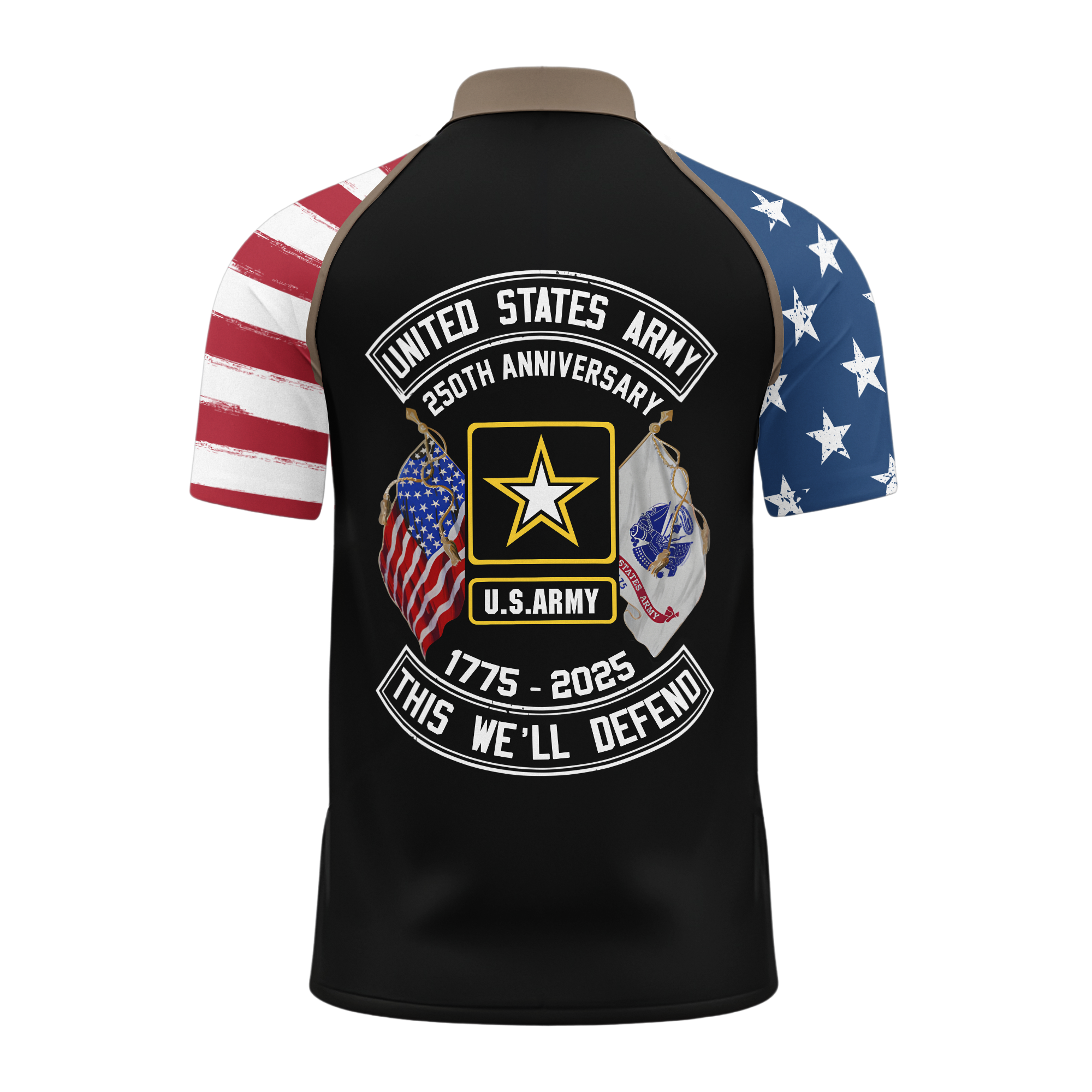Army 250th Anniversary Raglan Zip Polo Shirt