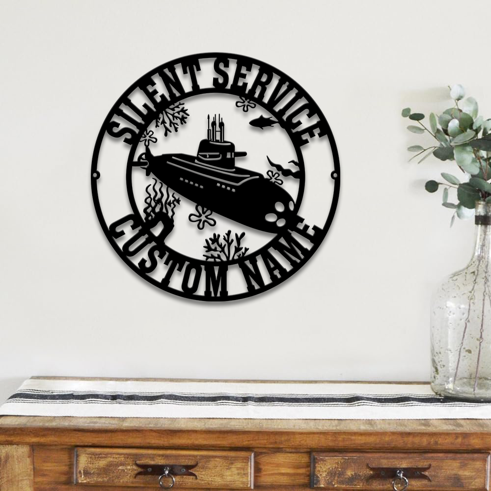 Personalized Navy Submarine Metal Sign Wall Art
