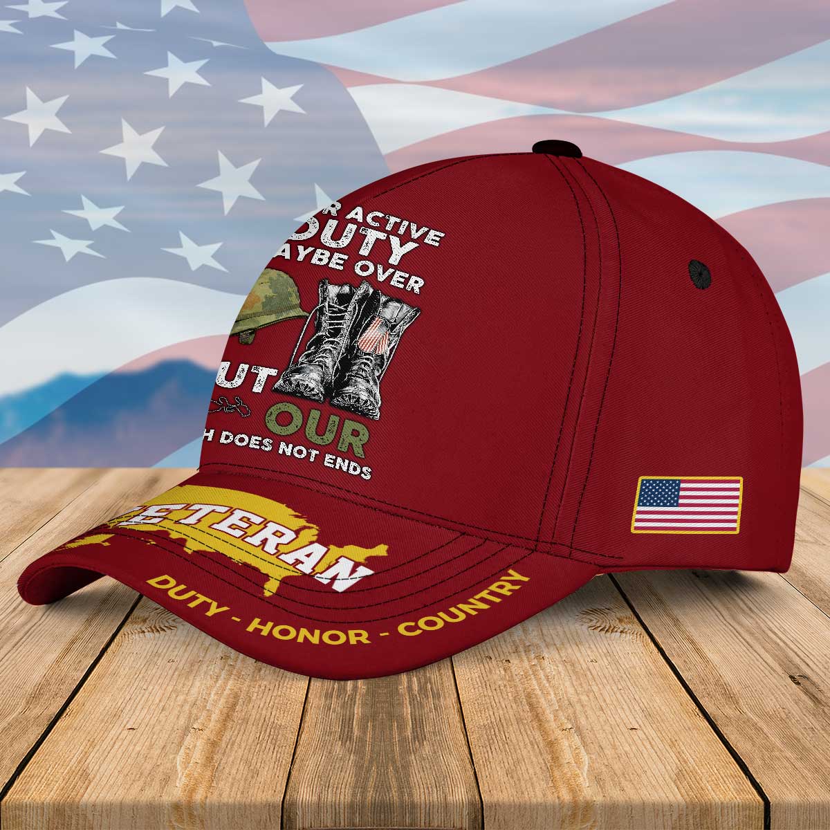 Veteran Our Active Duty Maybe Over Hat Cap