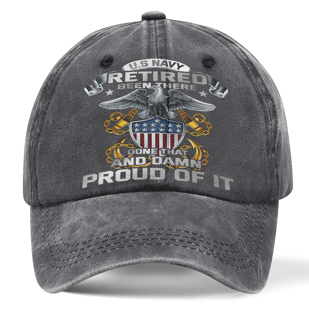Personalized Navy Been There Done That Washed Cap