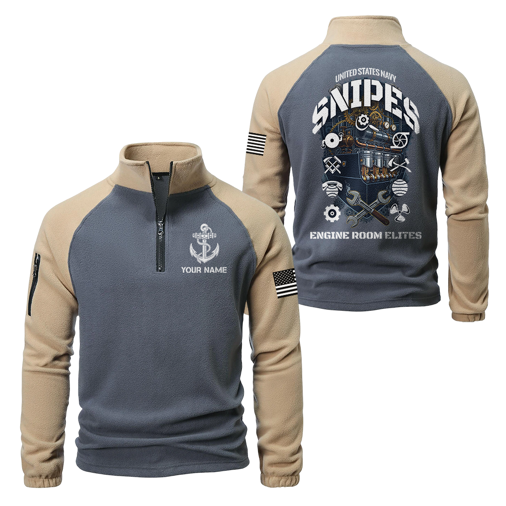 Personalizable Navy Snipes Half-Zip Raglan Sweatshirt