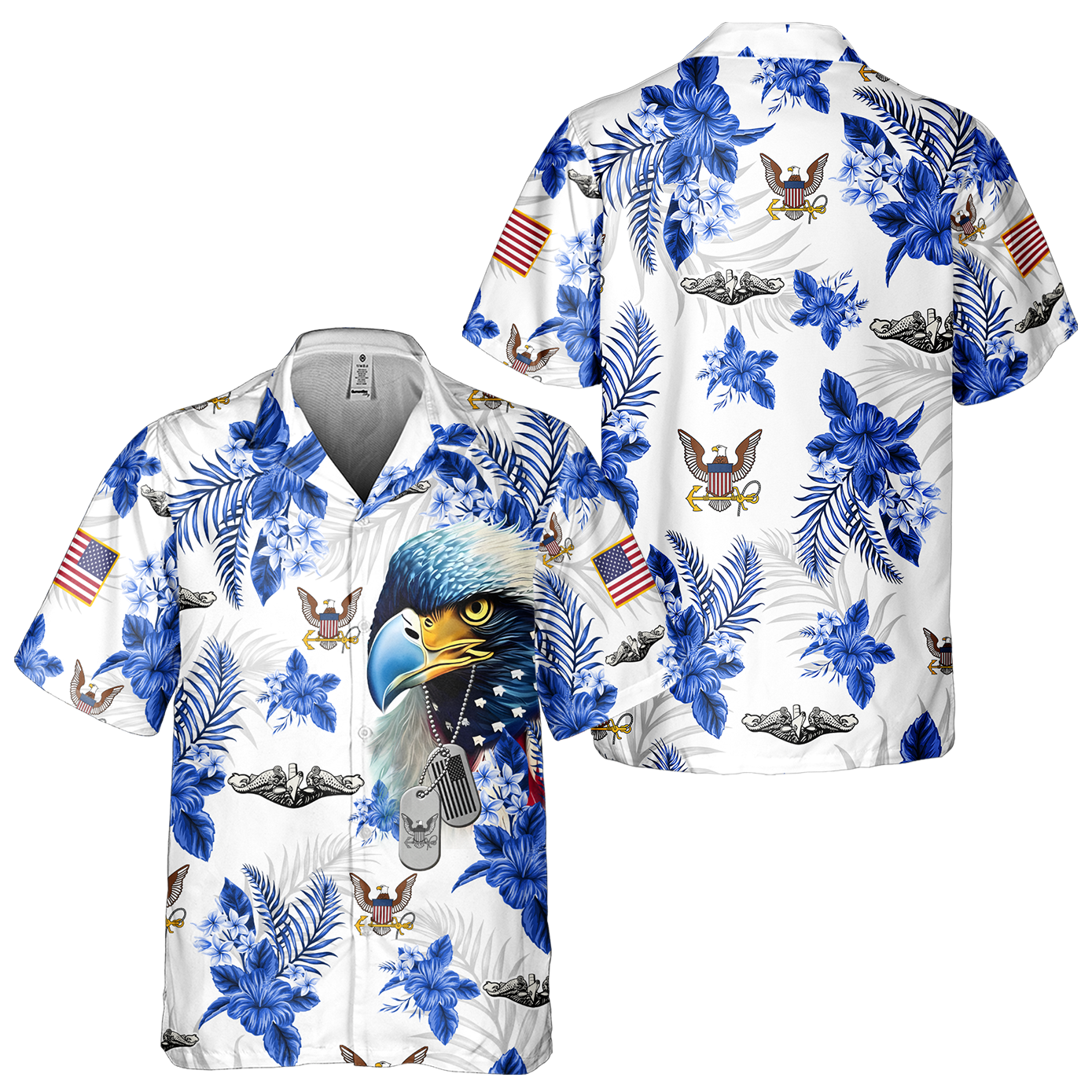 Navy Tropical Cuban Shirt