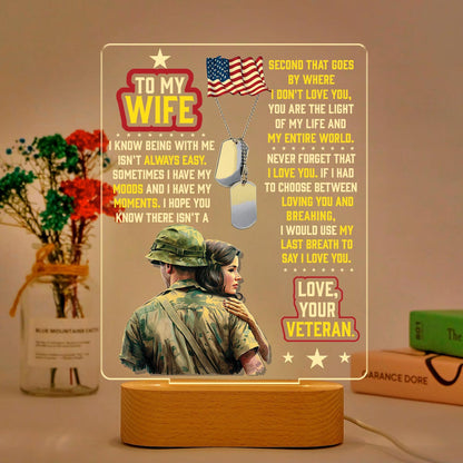 Veteran's Wife To My Wife - 3D LED LAMP