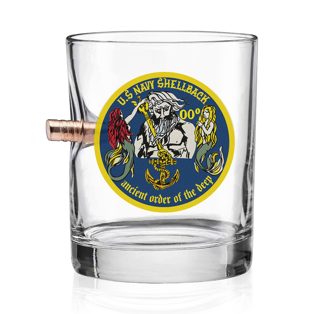 Shellback Ancient Order Of The Deep Bullet Whiskey Glass