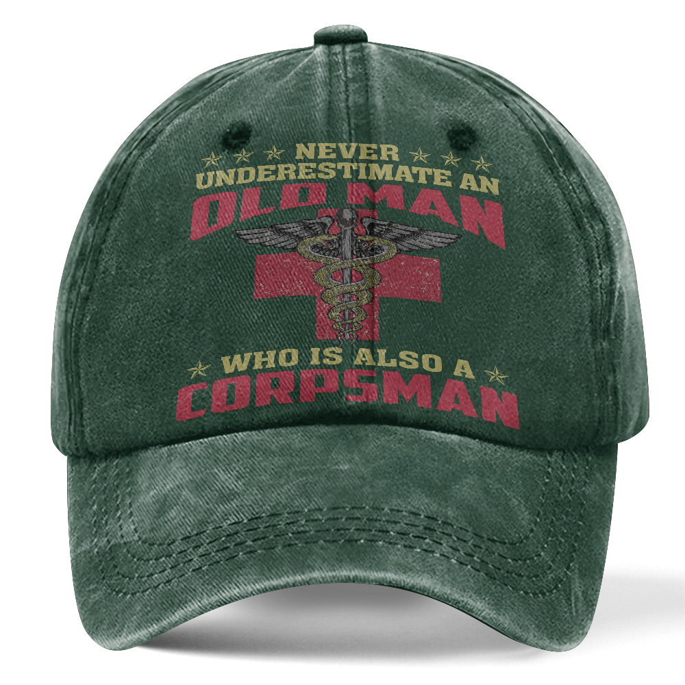 Personalizable Navy Corpsman Washed Cap