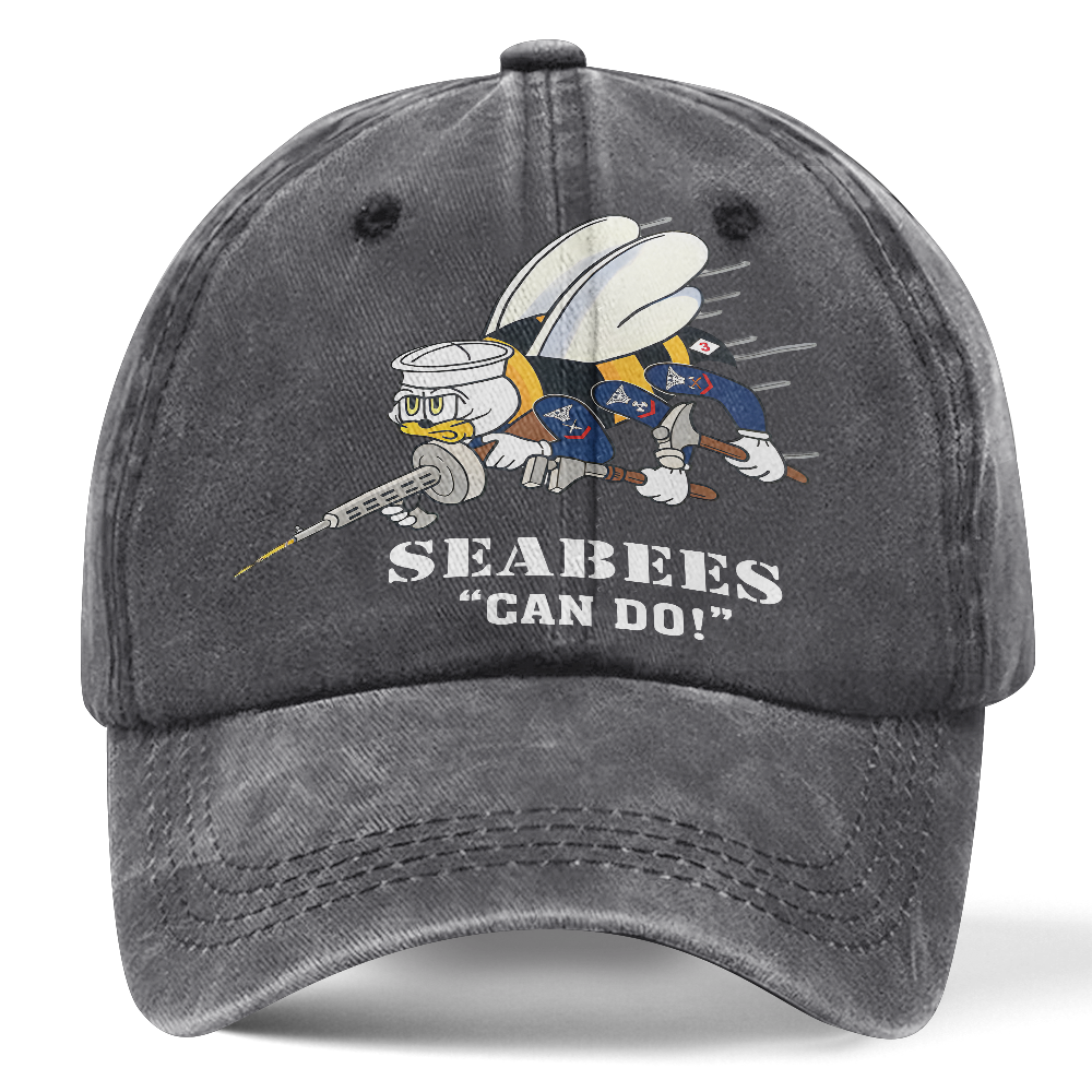 Personalizable Navy Seabee Washed Cap