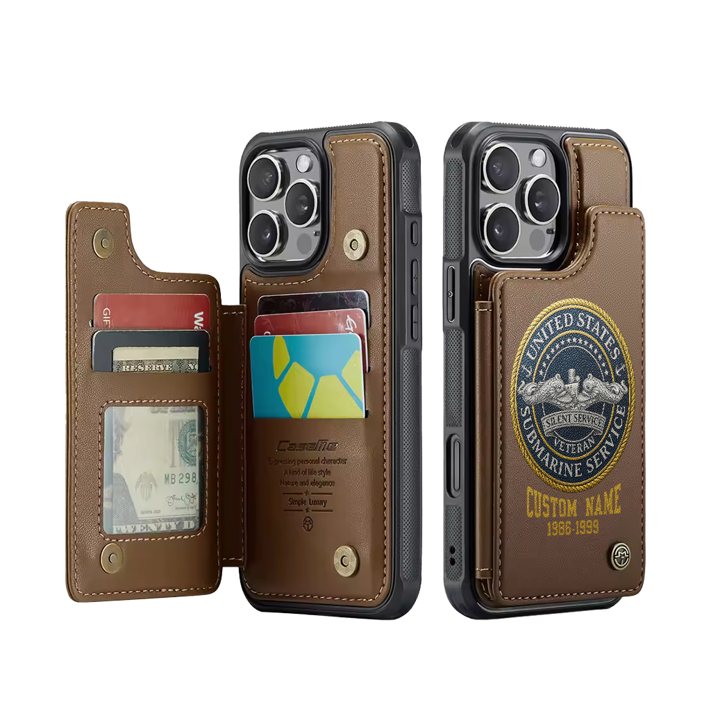 Personalizable Navy Submarine Wallet Phone Case