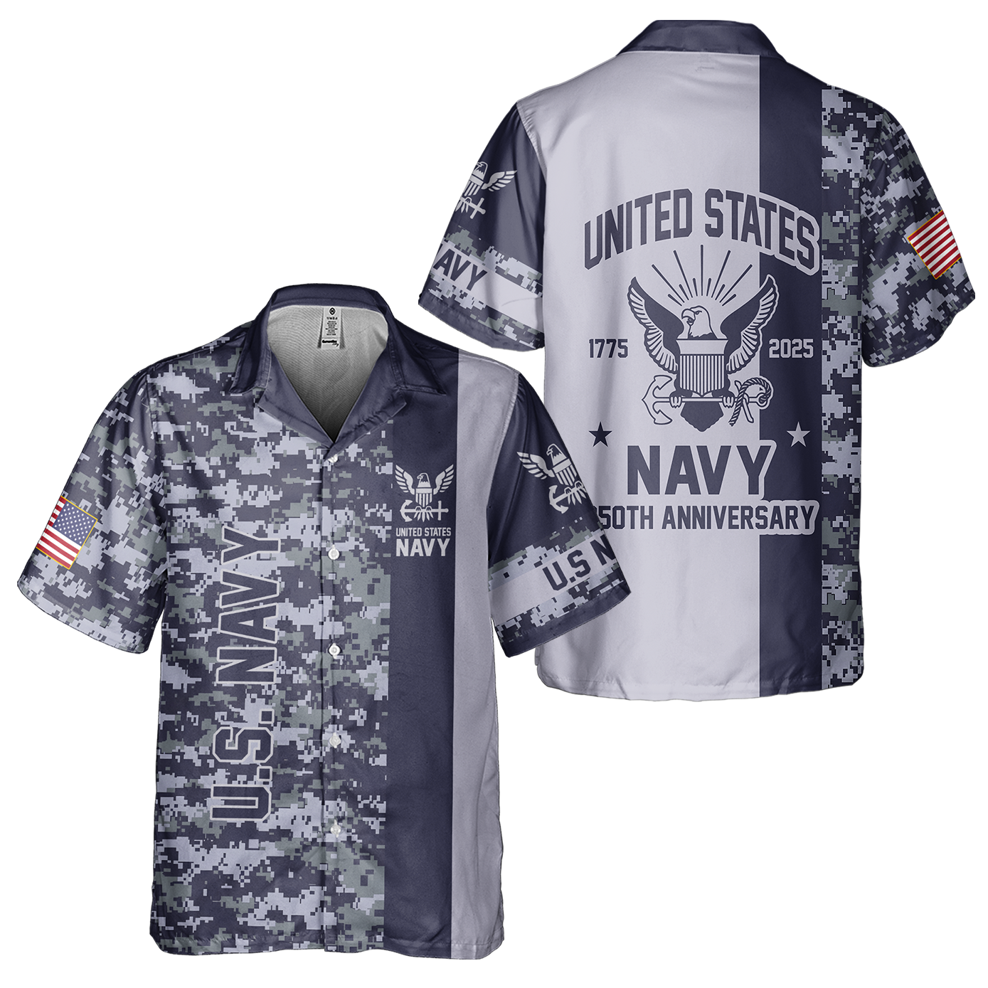 Navy 250th Anniversary Cuban Shirt