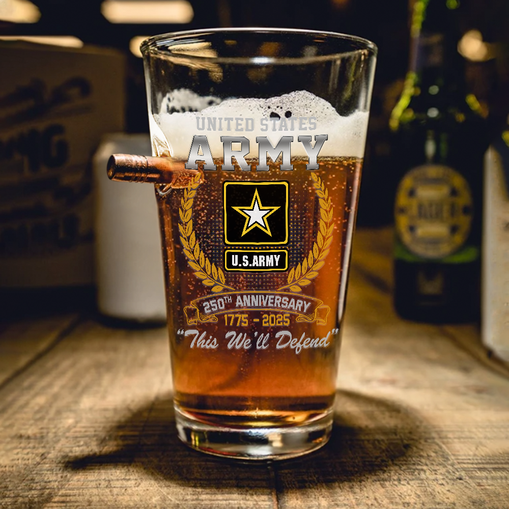 Army 250th Anniversary Bullet Pint Glass