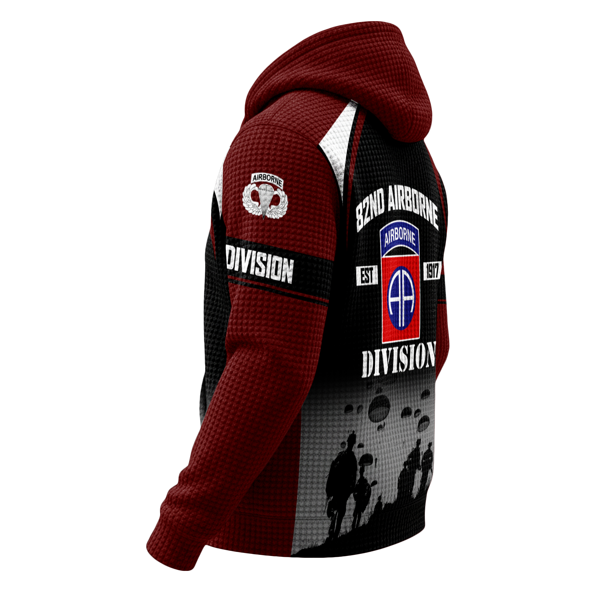 82nd Airborne Division Quarter Zip Waffle Hoodie