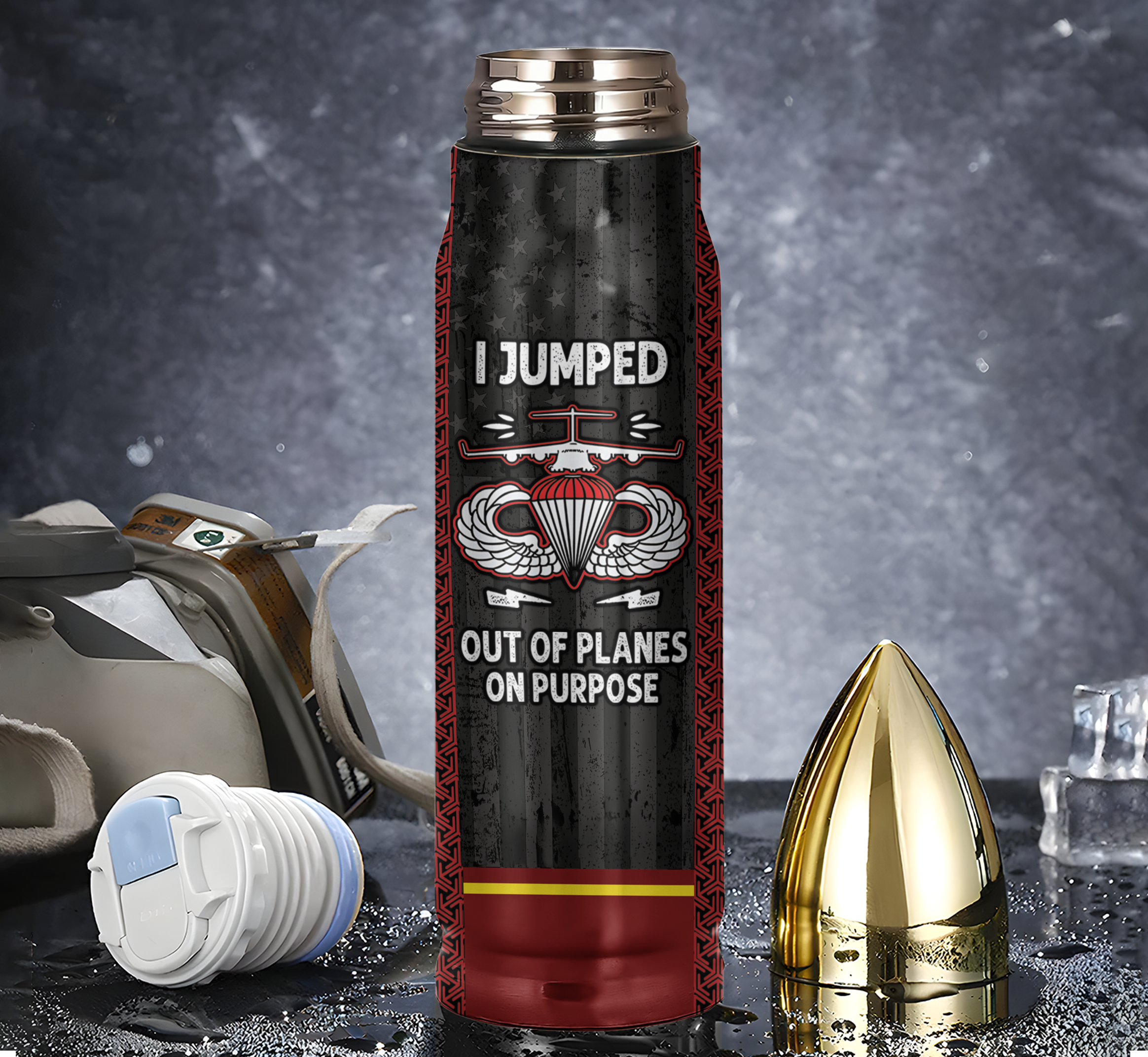 Airborne Veteran I Jump Out Of Planes On Purpose Bullet Tumbler