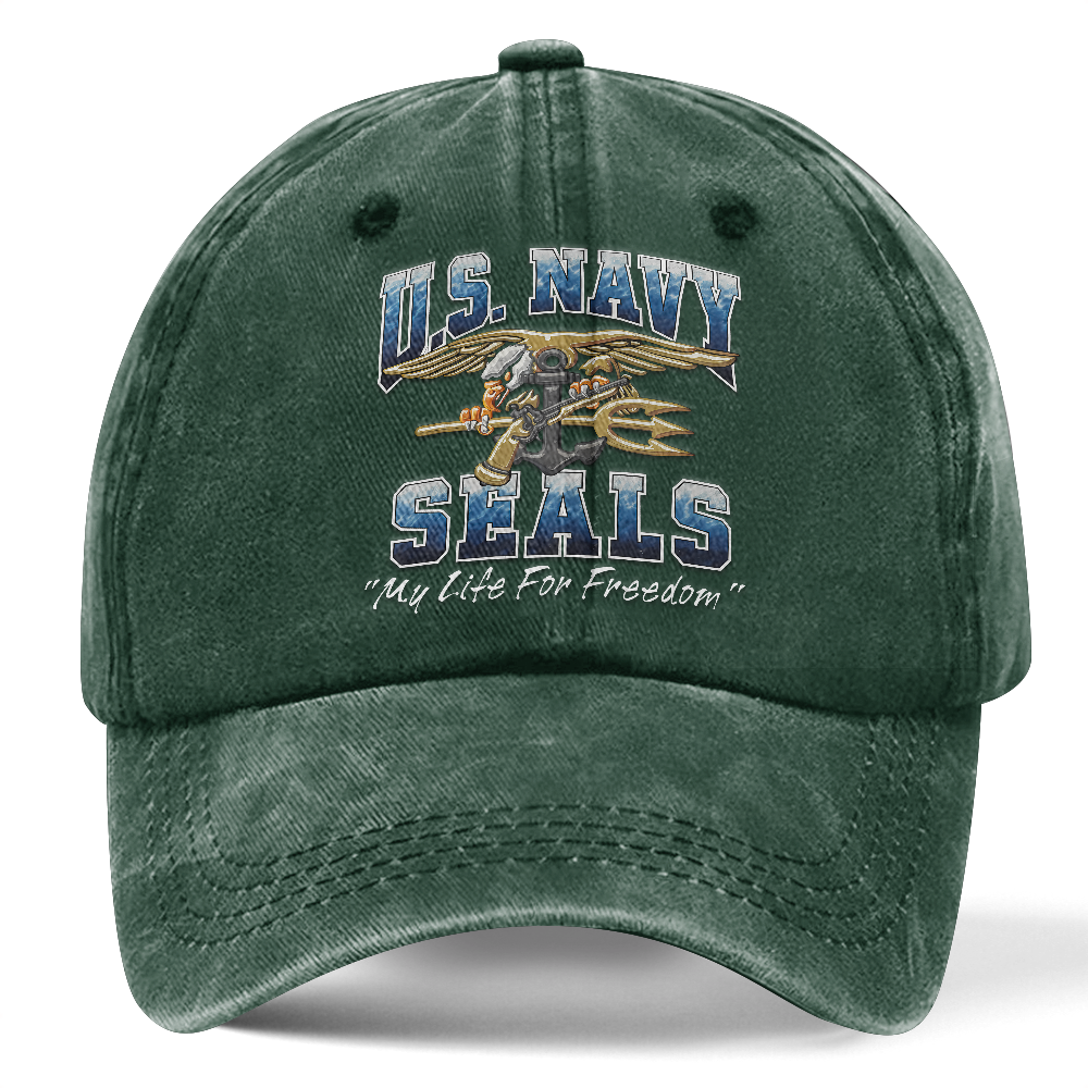 Personalizable Navy Seals Washed Cap