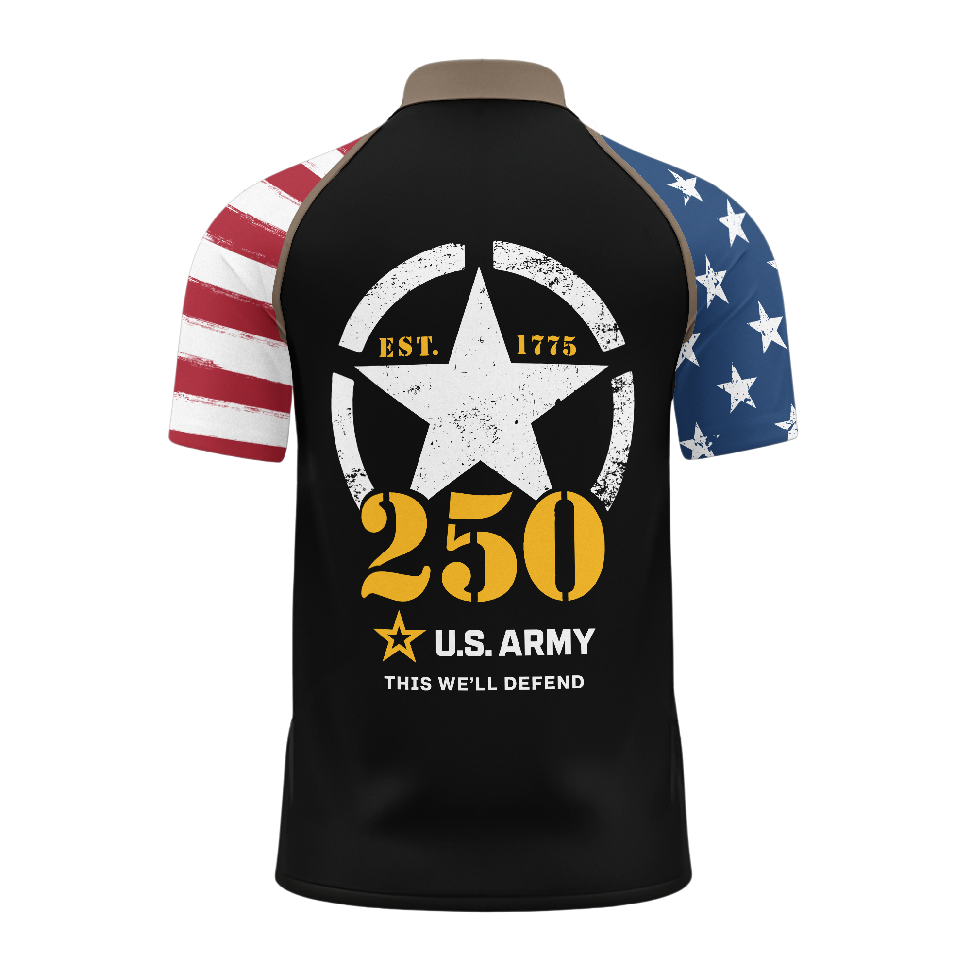 Army 250th Anniversary Raglan Zip Polo Shirt