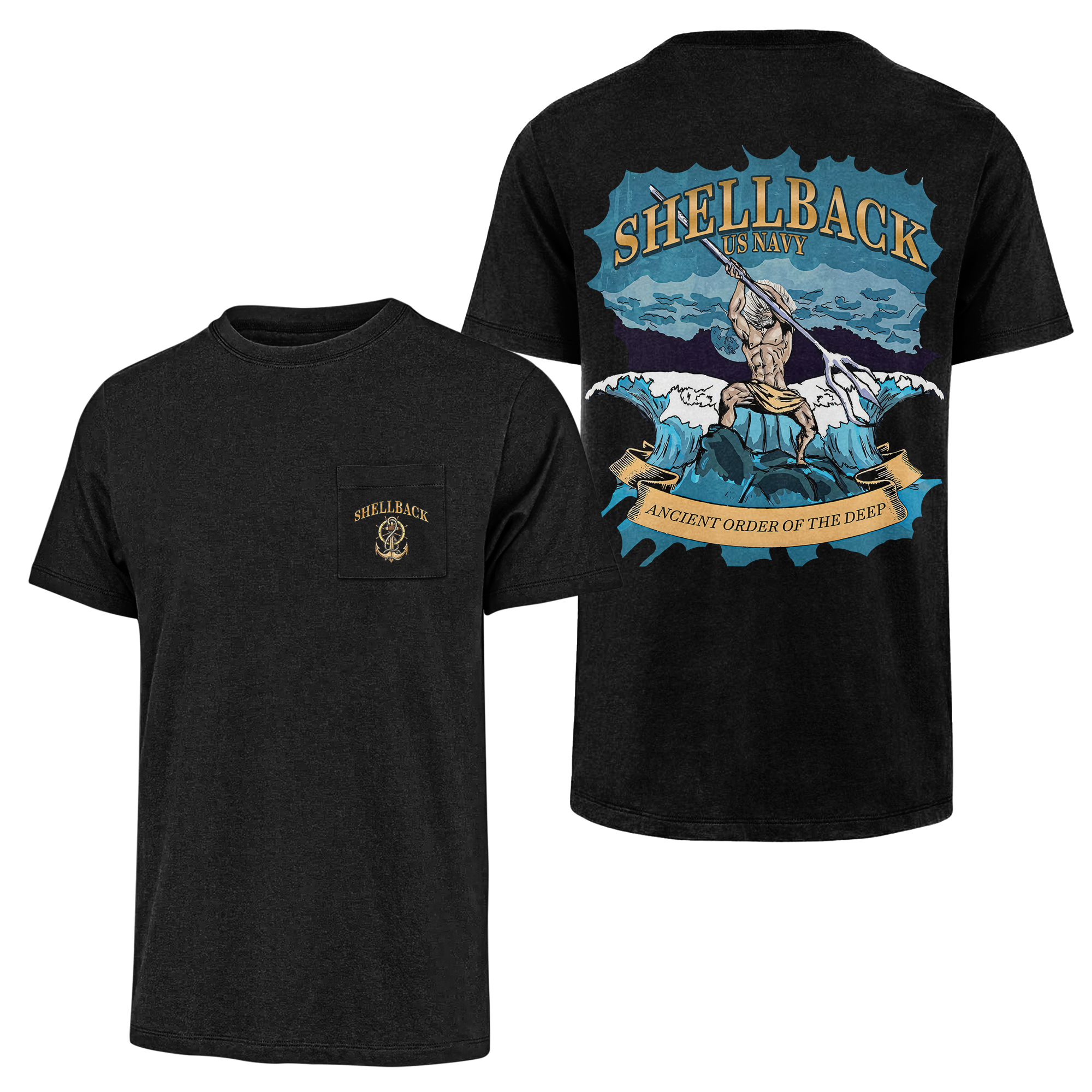 Shellback Ancient Order Of The Deep Double Sided Pocket T-shirt