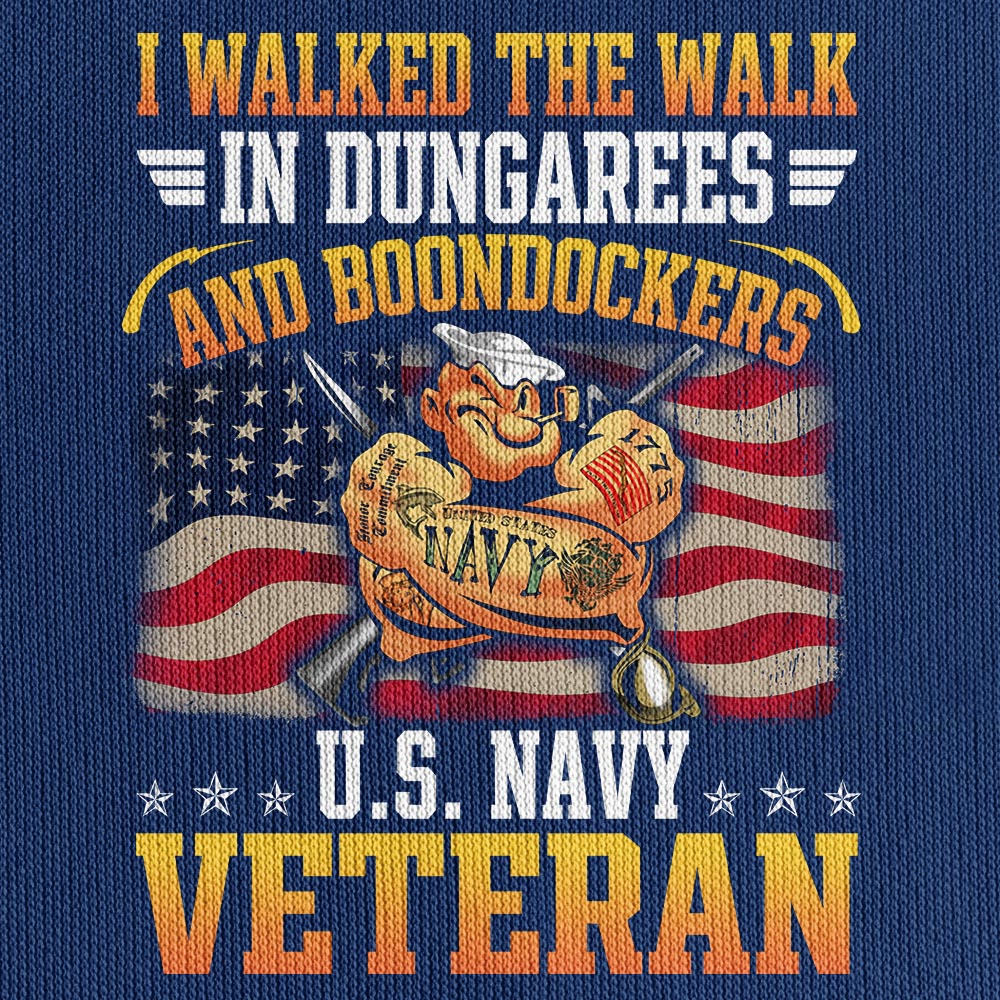 Navy Veteran I Walked The Walk Quarter Zip Hoodie