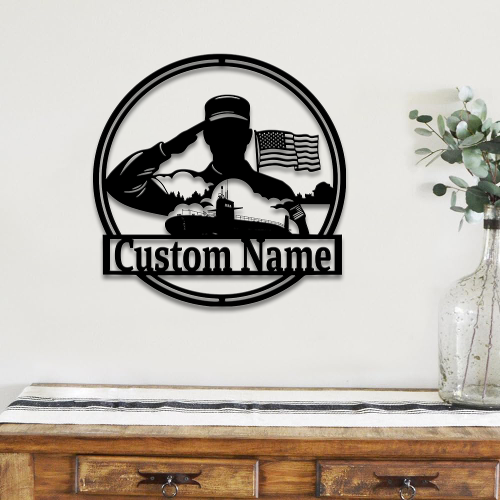 Personalized Navy Submarine Metal Sign Wall Art