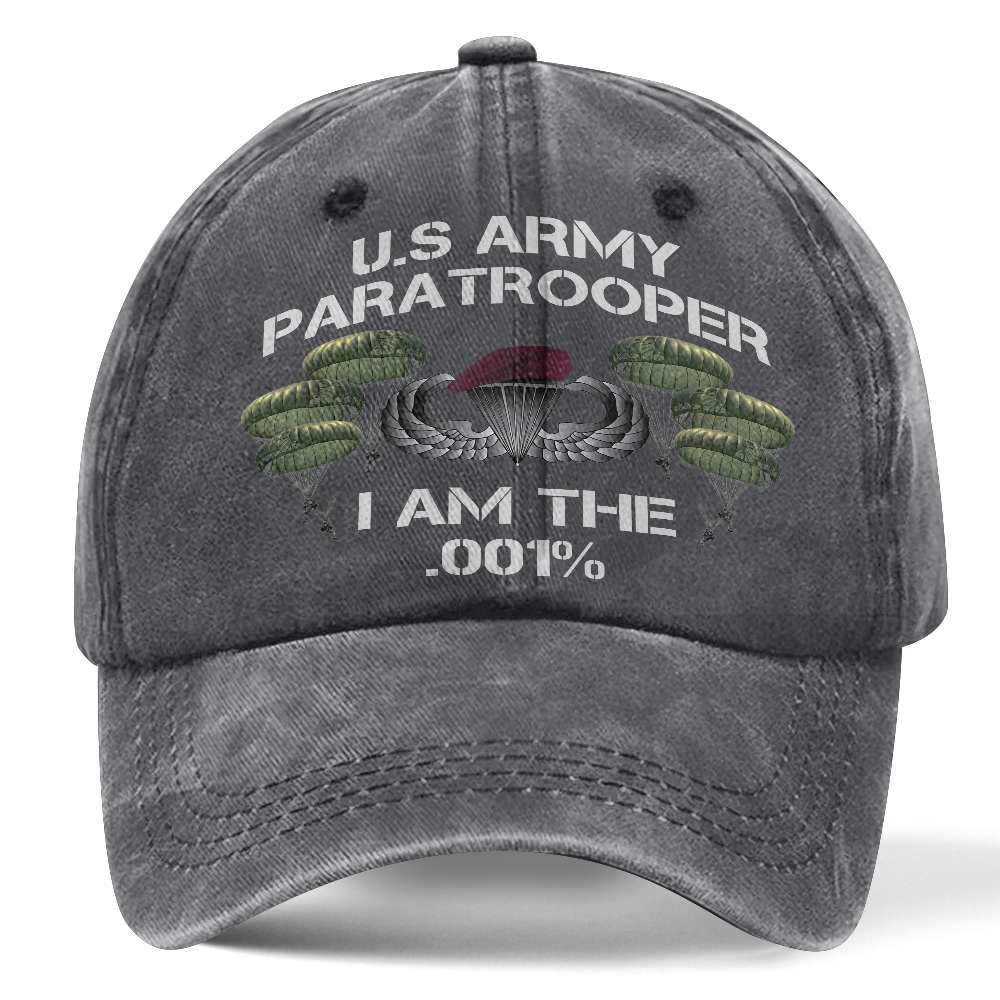 Airborne Paratrooper I Am The .001% Washed Cap