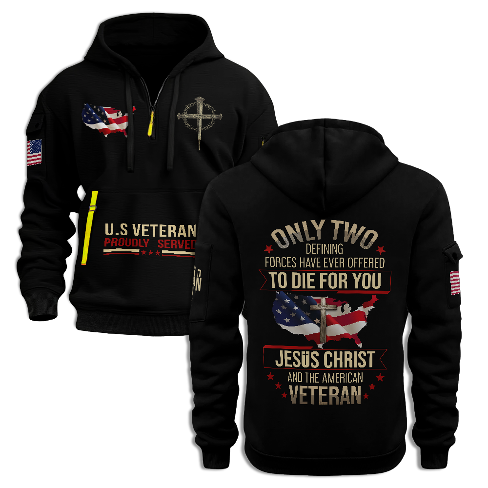 Jesus Christ And The American Veteran Quarter Zip Hoodie