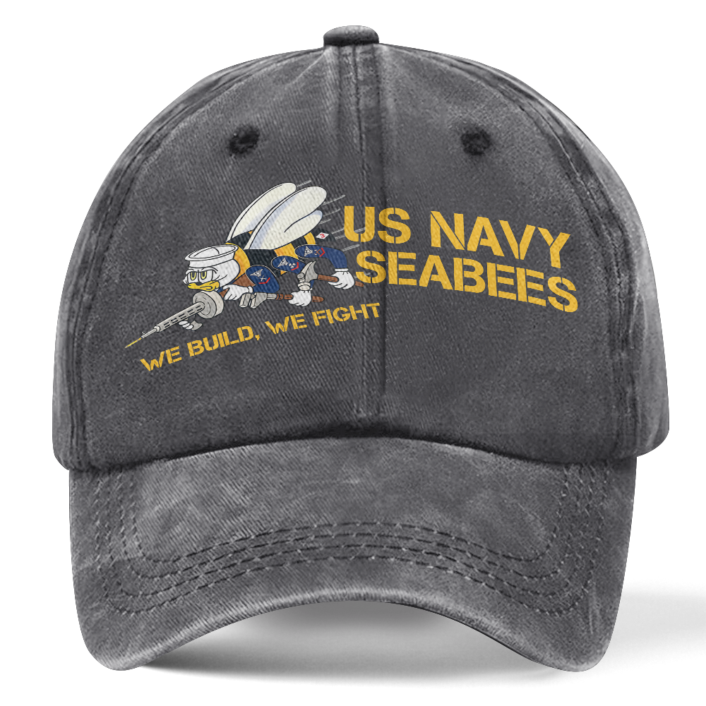 Personalizable Navy Seabee Washed Cap