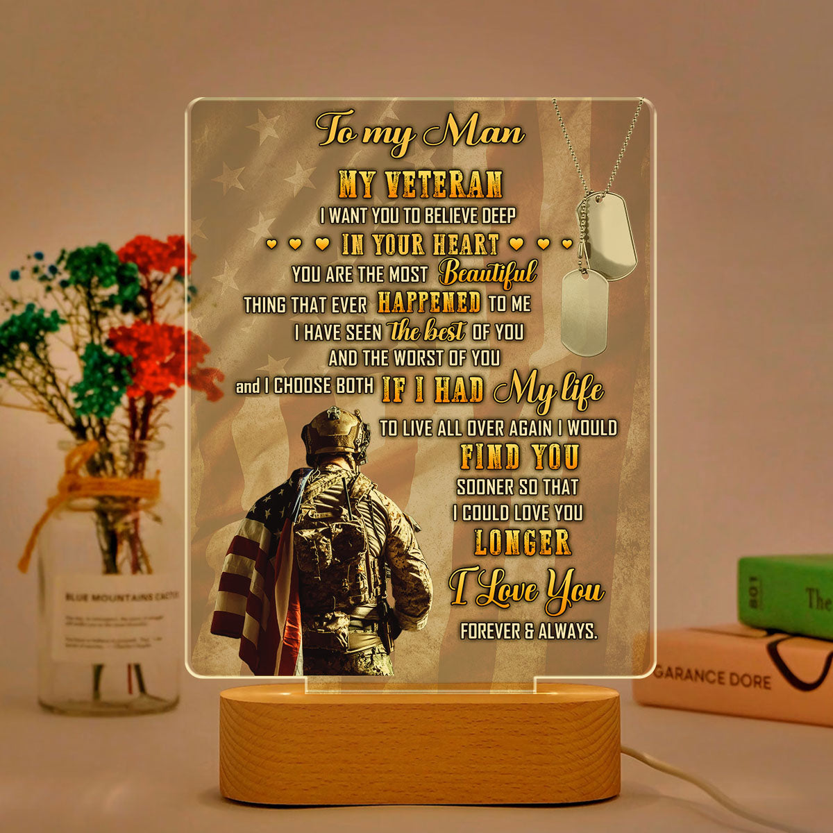 Veteran To My Man My Husband - 3D LED LAMP