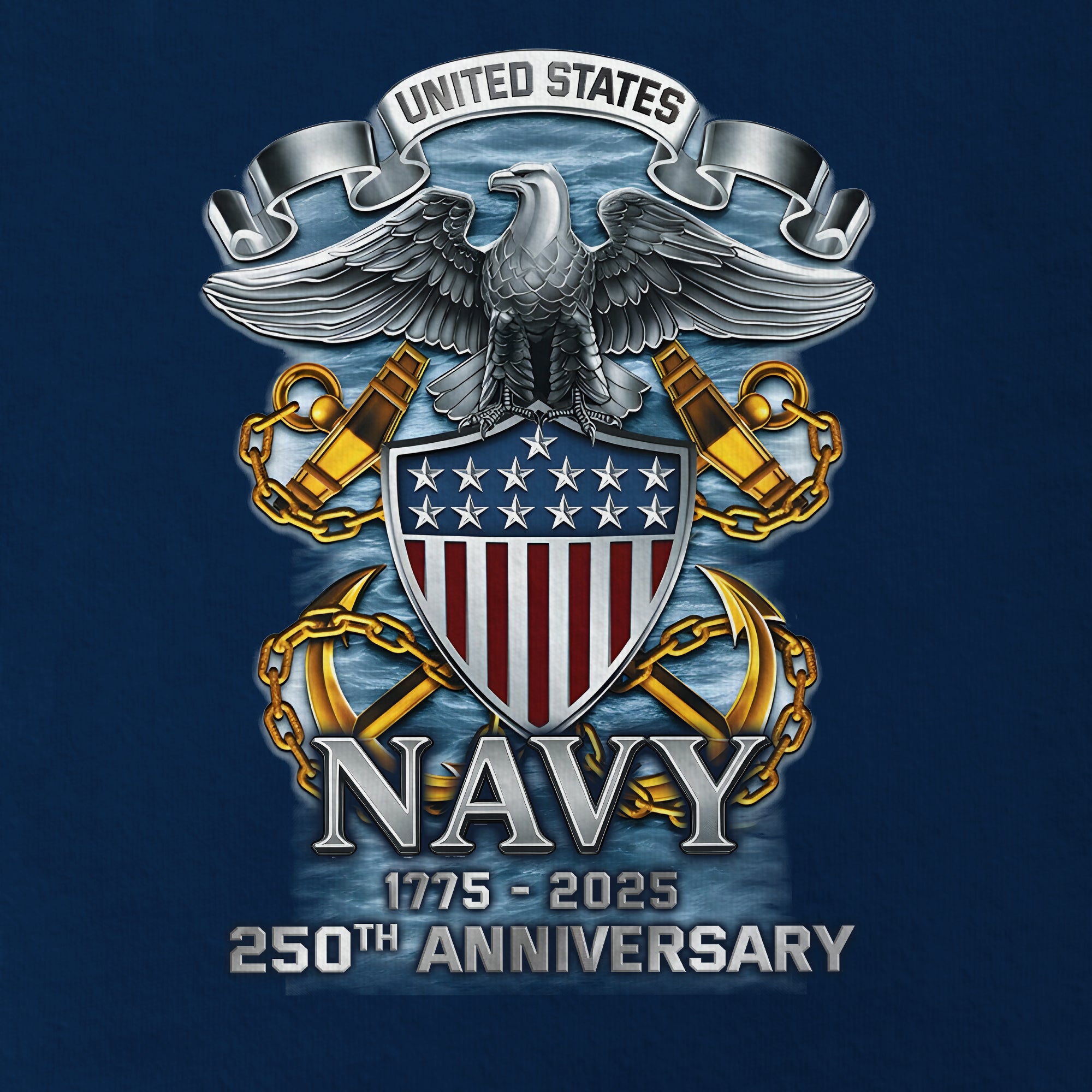 Navy 250th Anniversary Raglan Zip Polo Shirt