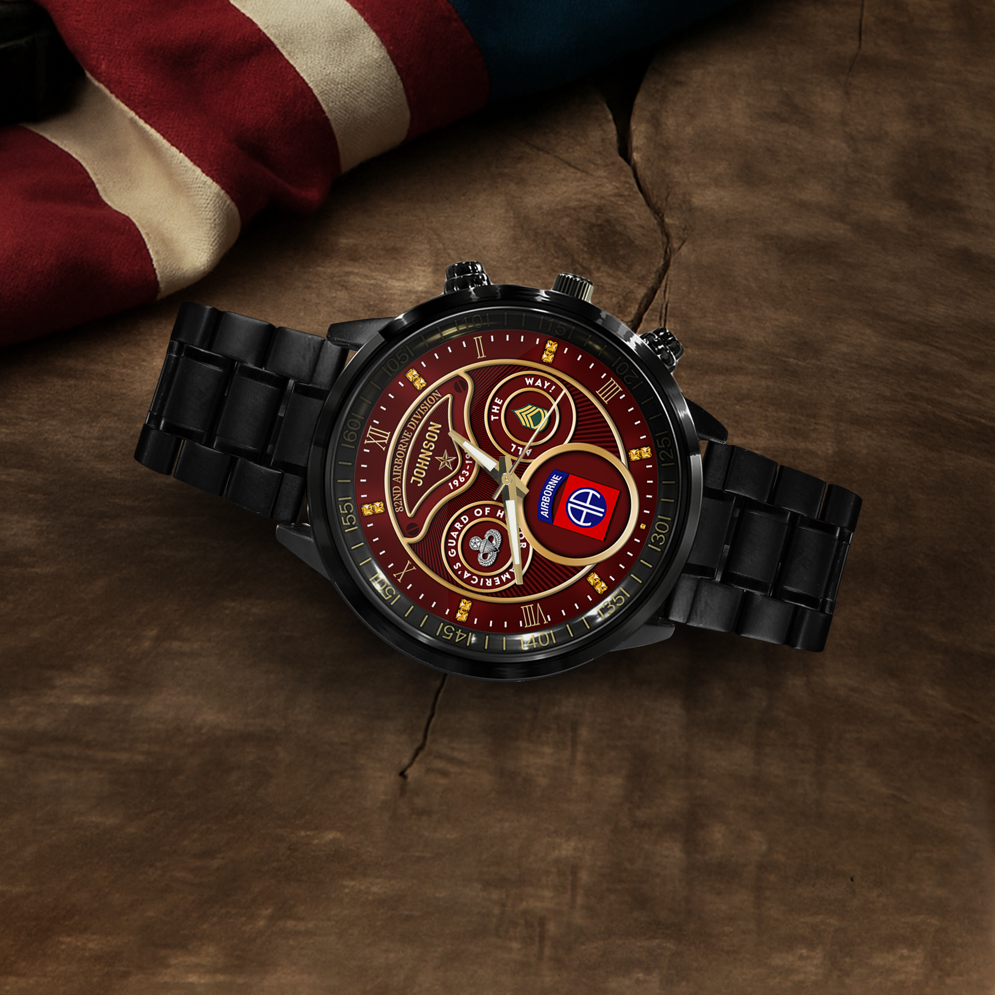 Personalizable 82 Airborne Division Stainless Steel Watch