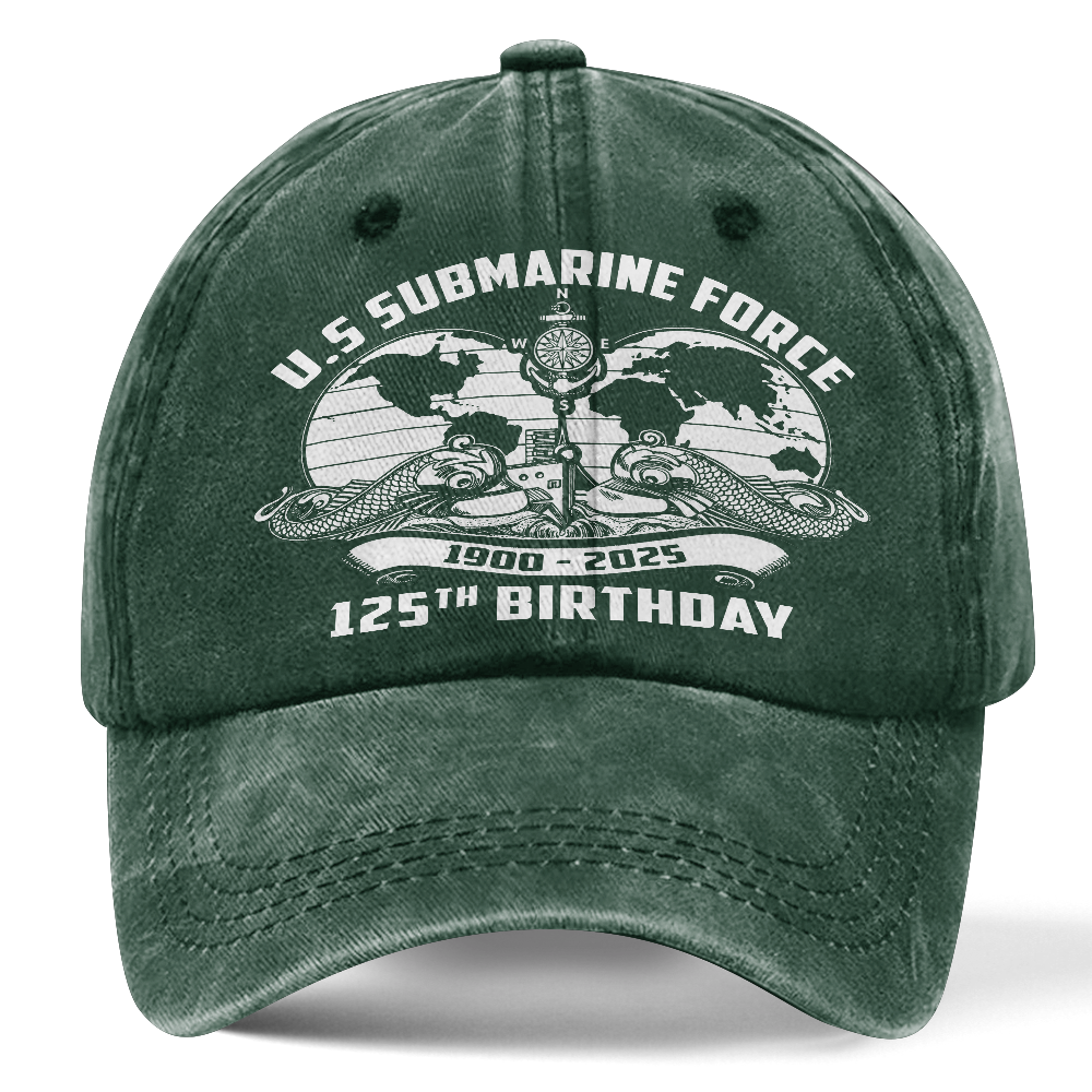 Navy Submarine 125th Birthday Washed Cap