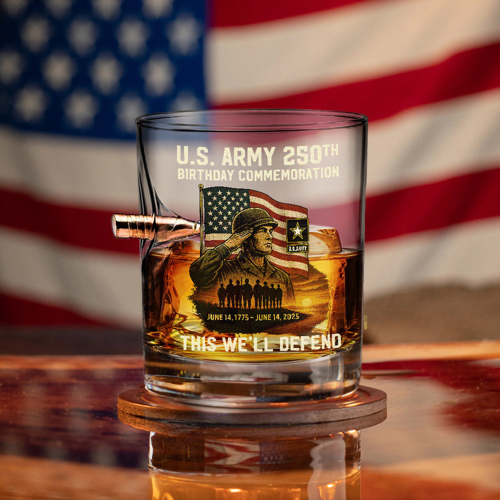 Army 250th Anniversary Bullet Whiskey Glass