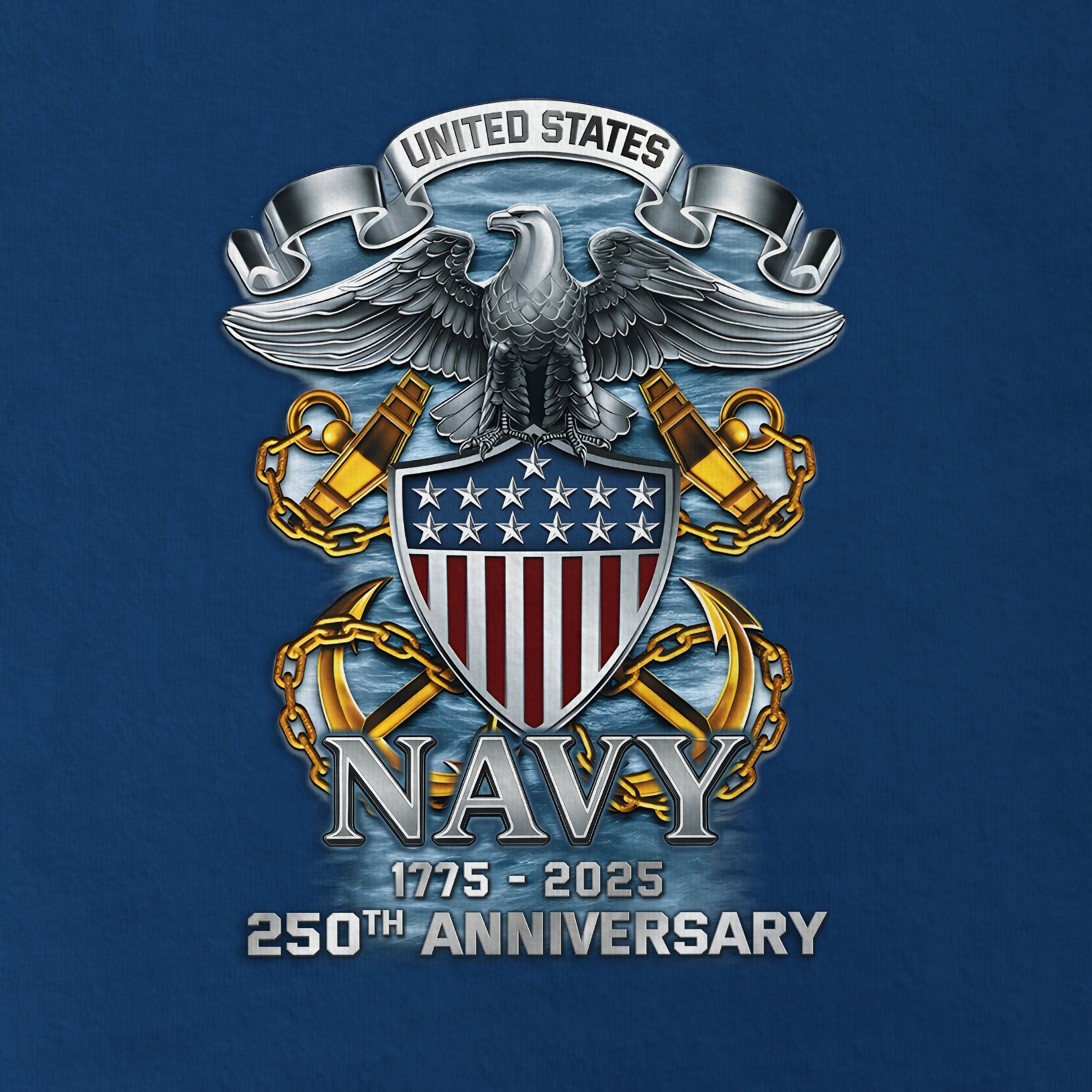 Navy 250th Anniversary Raglan Zip Polo Shirt