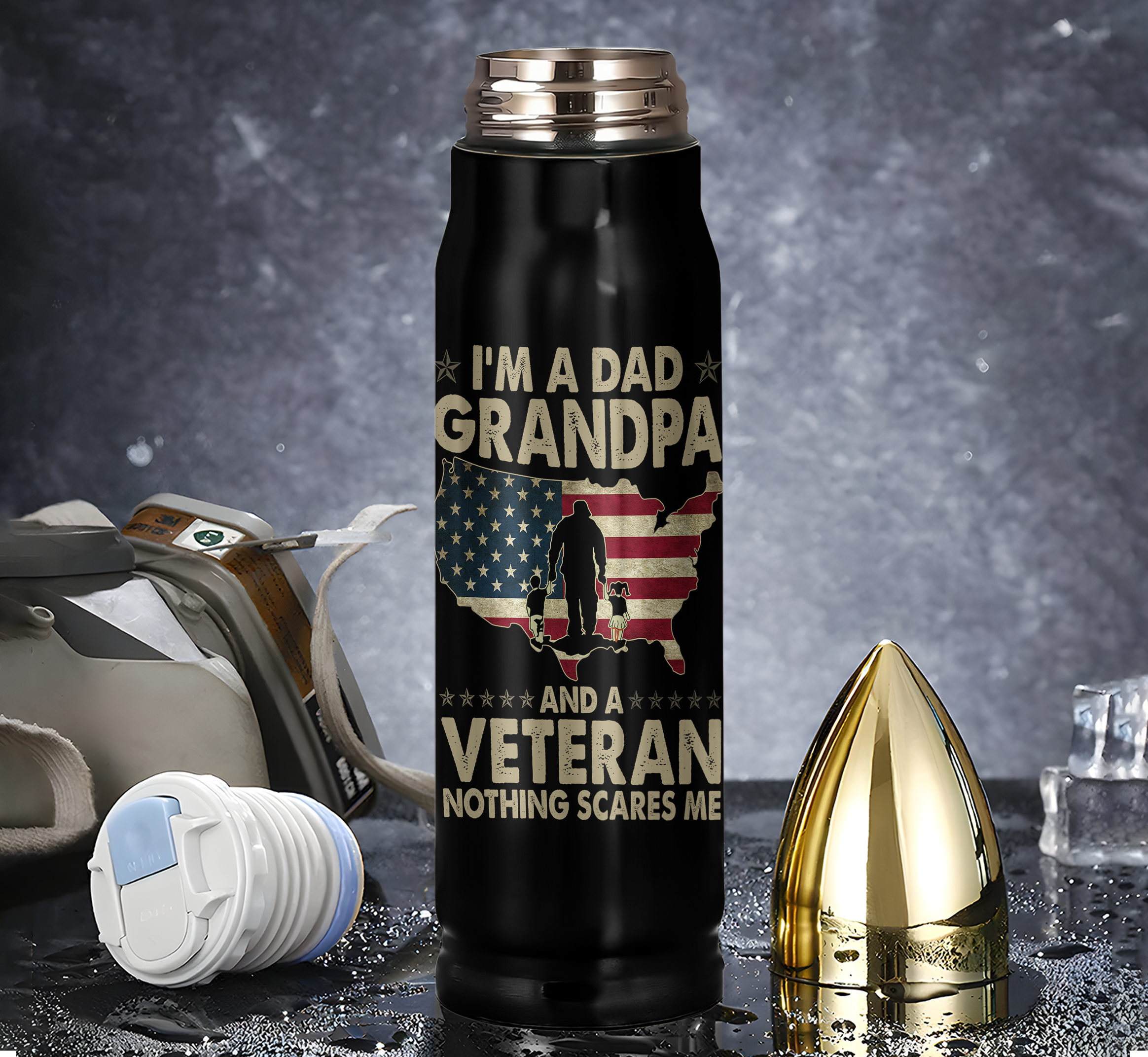 I'm A Dad Grandpa & A Veteran Bullet Tumbler