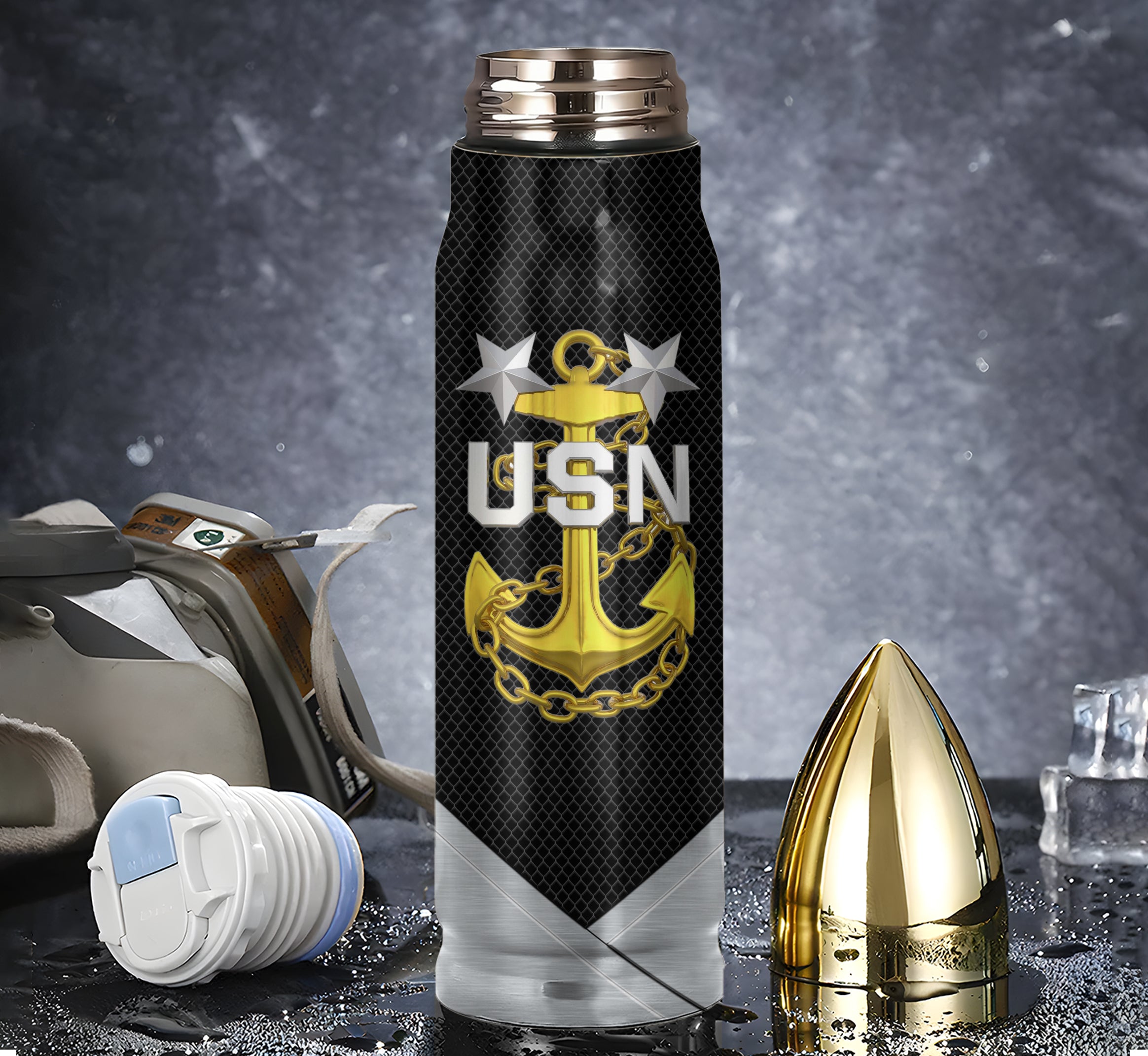 Navy Veteran Grumpy Old Veteran Bullet Tumbler