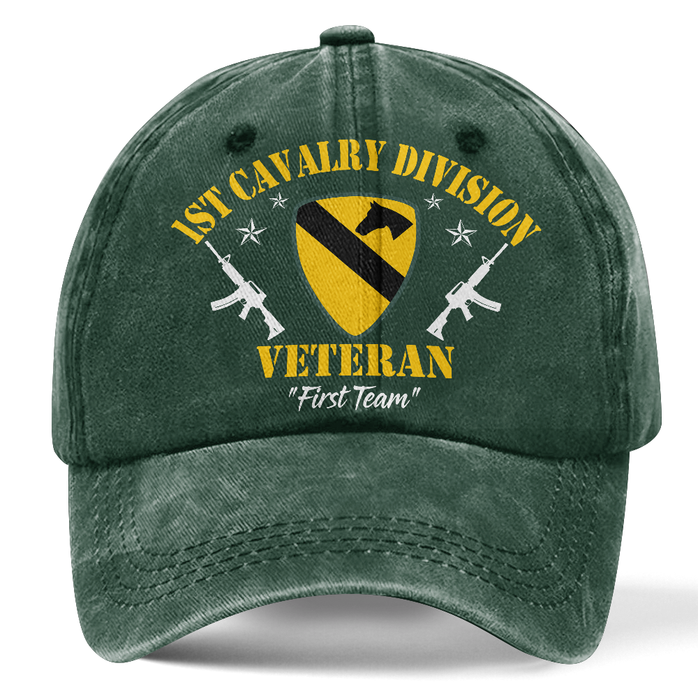 Personalizable Army 1st Cavalry Division Washed Cap