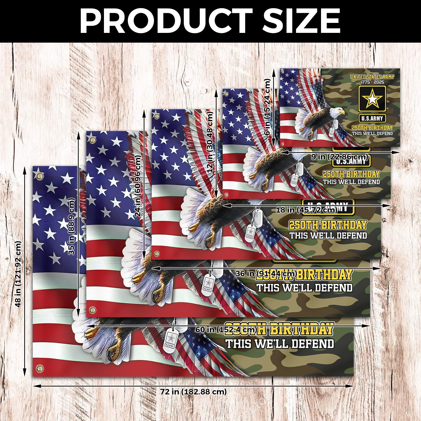 Army 250th Anniversary House Flag With Flagpole Combo