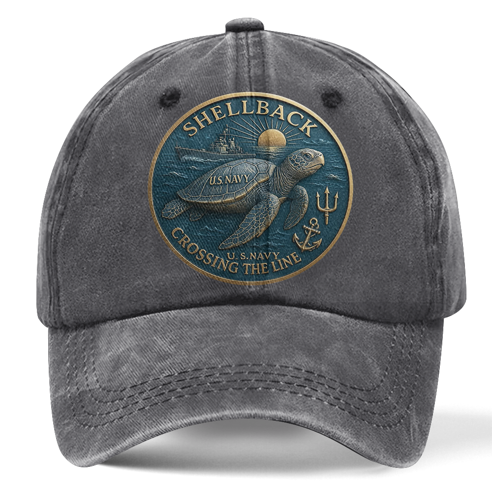 Personalizable Navy Shellback Washed Cap