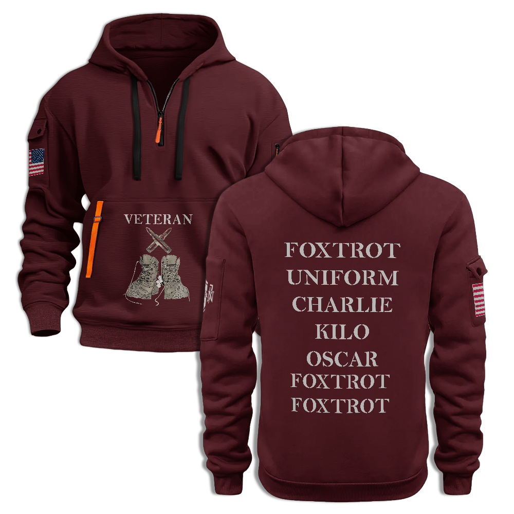 Veteran Foxtrot Uniform Quarter Zip Hoodie