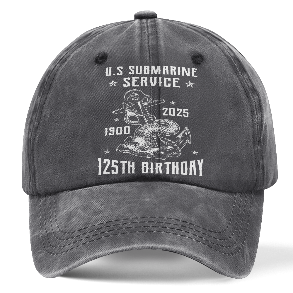Navy Submarine 125th Birthday Washed Cap