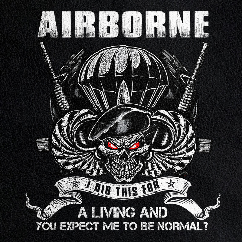 Airborne I Did This For A Living Leather Yellow Fleece Jacket