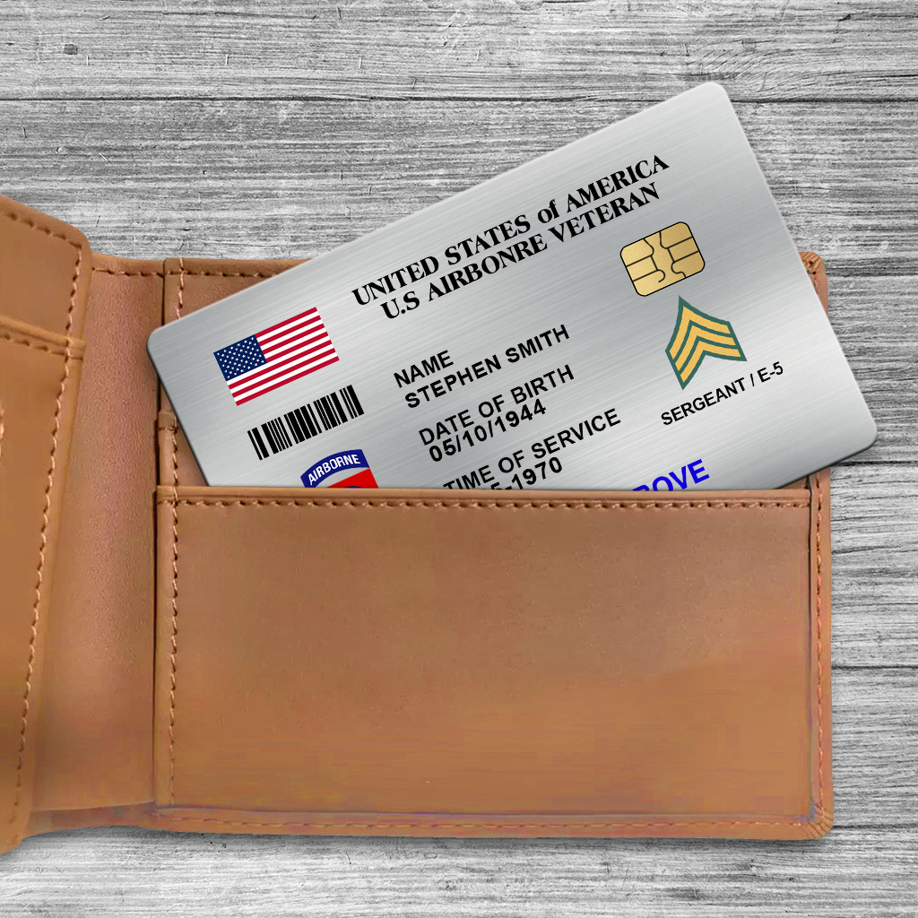Personalizable Airborne Wallet Card