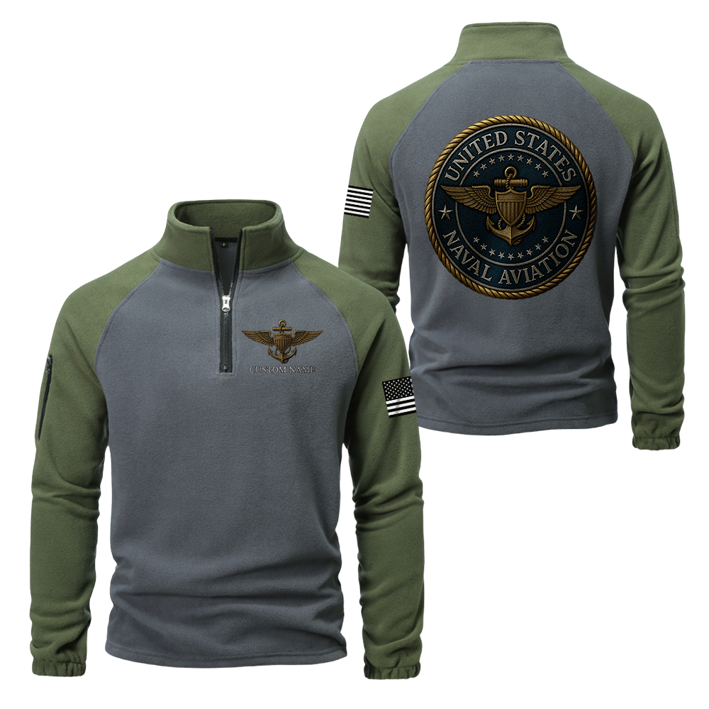 Personalizable Naval Aviation Half-Zip Raglan Sweatshirt