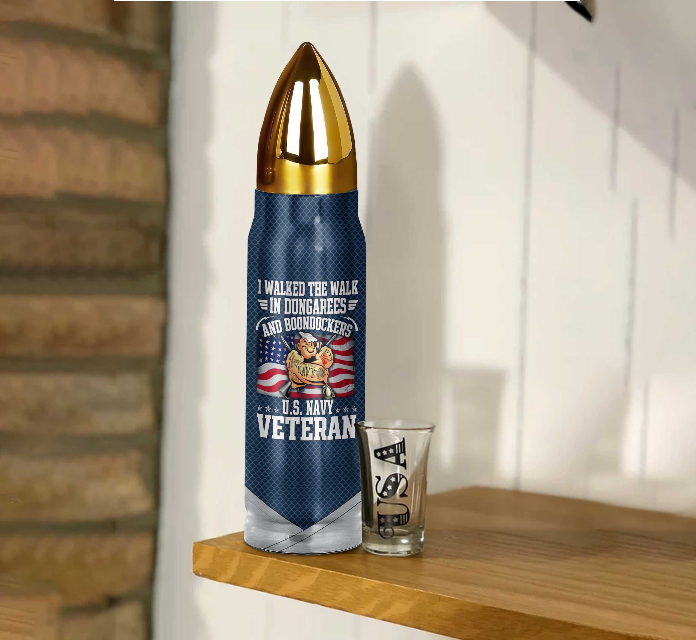 Navy Veteran I Walked The Walk In Dungarees Bullet Tumbler