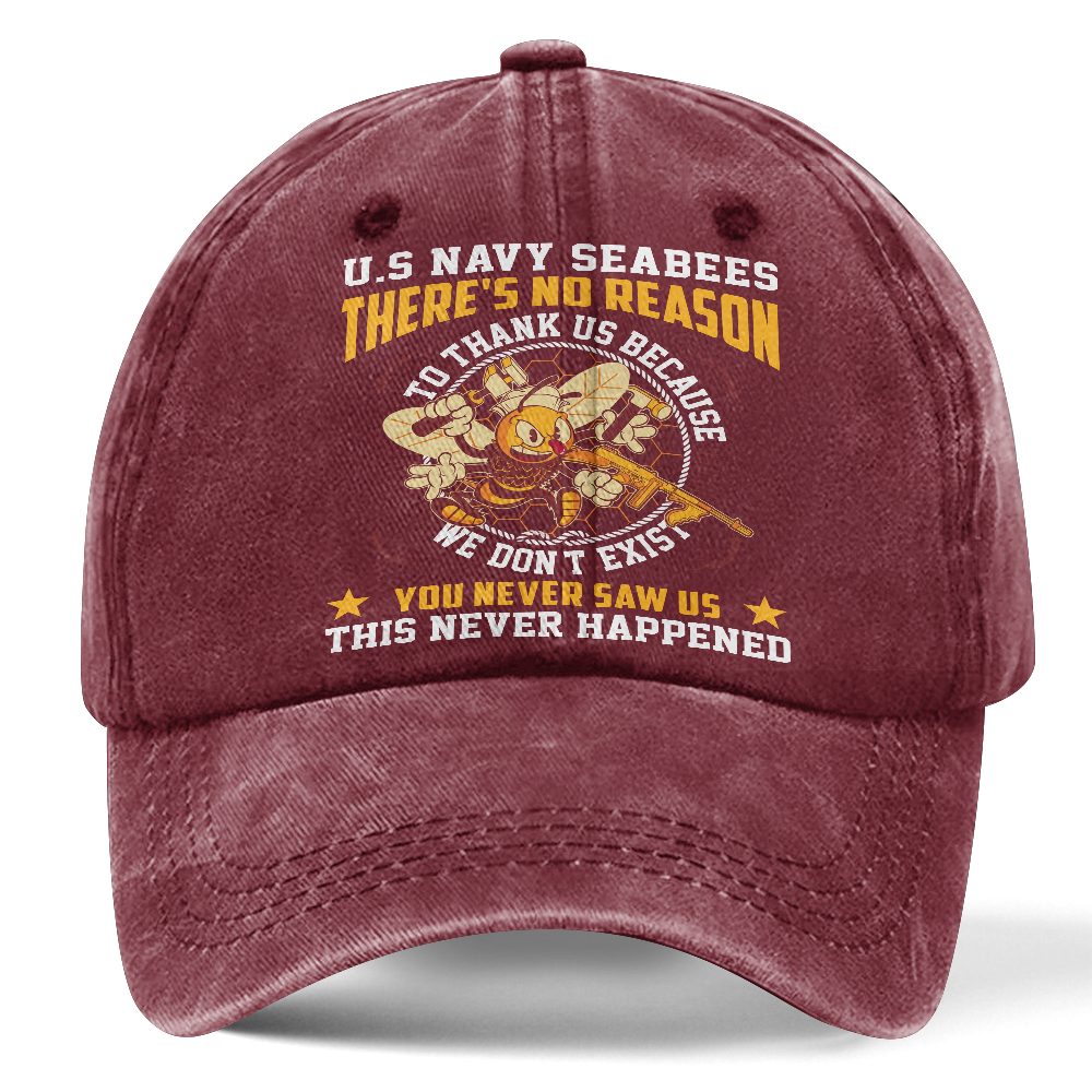 Personalizable Navy Seabee Washed Cap