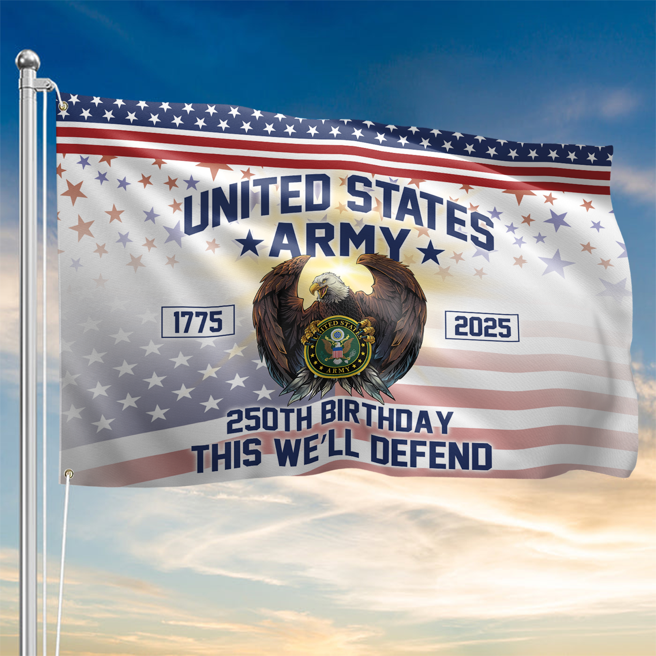 Army 250th Anniversary House Flag