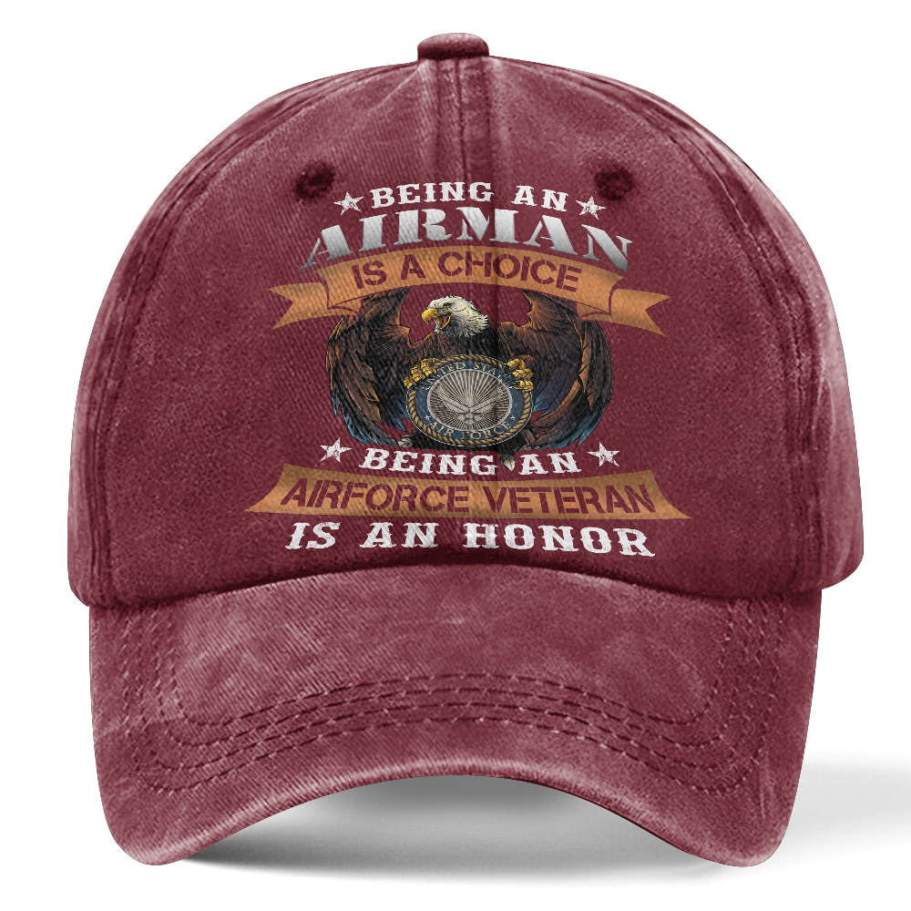 Personalizable Being An Air Force Veteran Is An Honor Washed Cap
