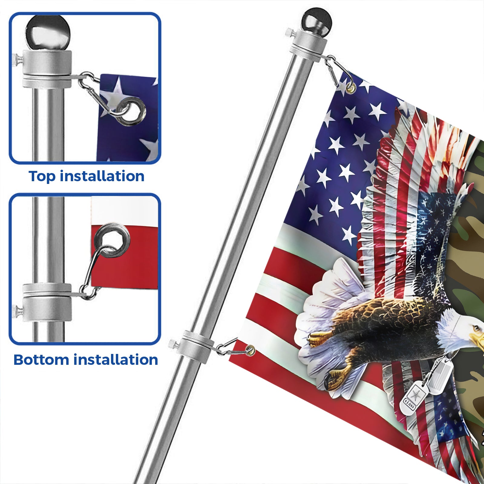 Army 250th Anniversary House Flag With Flagpole Combo