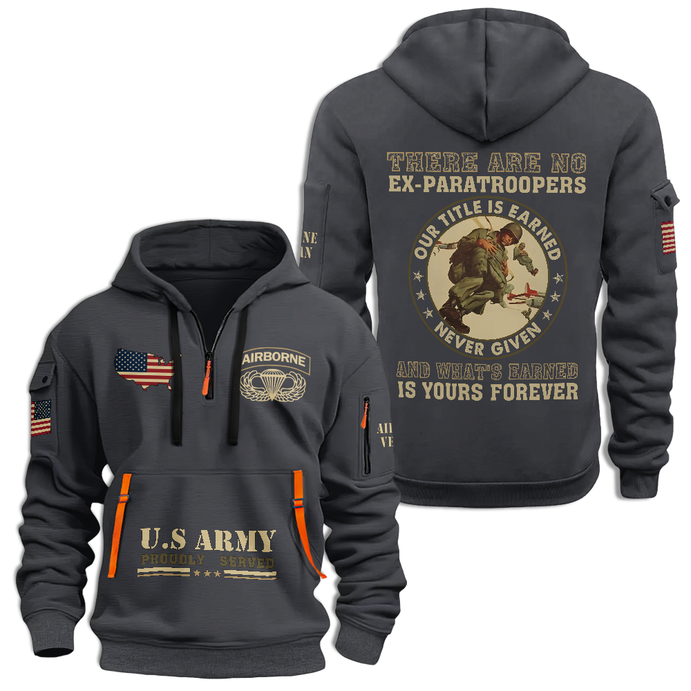 There Are No Ex-paratroopers Quarter Zip Hoodie