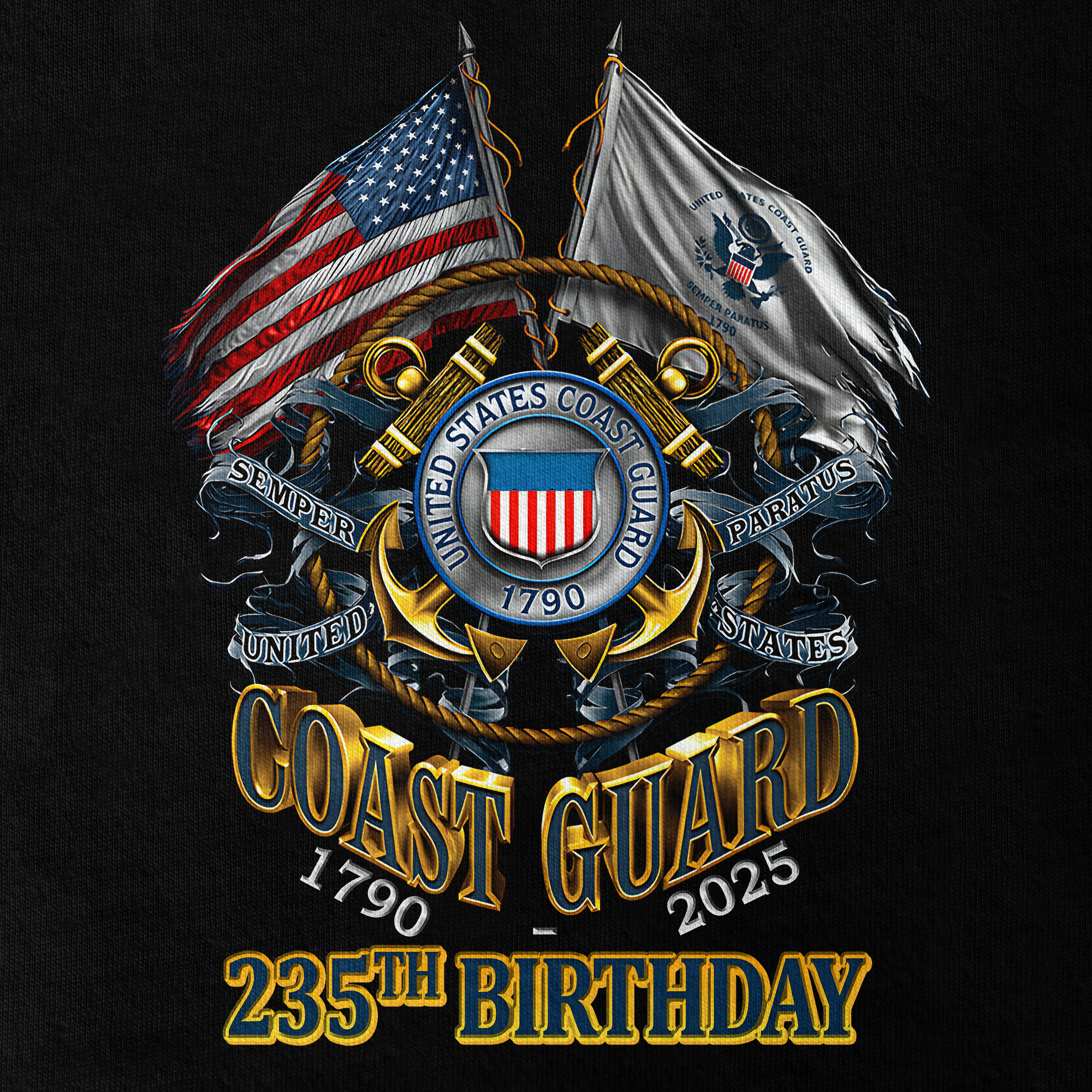 Coast Guard 235th Birthday Double Side Classic T-shirt
