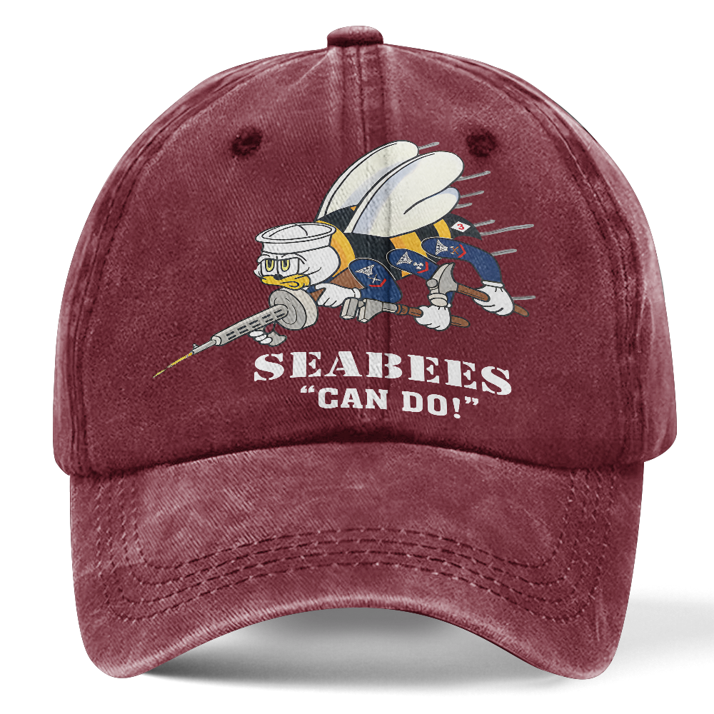 Personalizable Navy Seabee Washed Cap